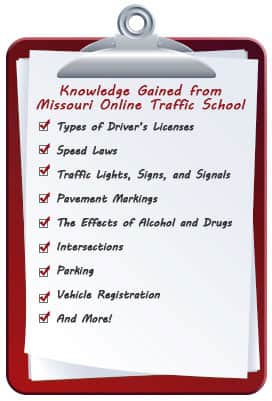 Knowledge Gained from Missouri Online Traffic School